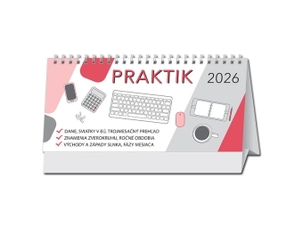 Kalendár 2026 PRAKTIK, stolový, týždenný, stĺpcový, 29 listov, 320 x 155mm